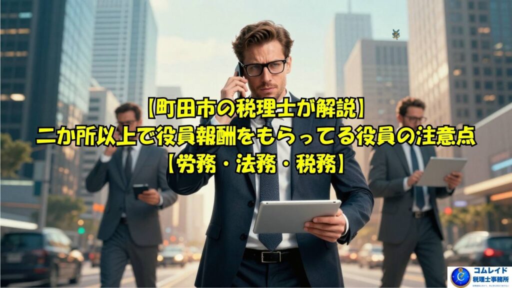 【町田市の税理士が解説】 二か所以上で役員報酬をもらってる役員の注意点 【労務・法務・税務】